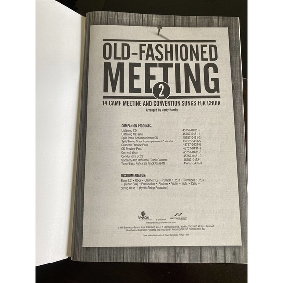 Old Fashonied Meeting Vol 2 14 Camp Meeting and Convention Songs For Choir - Picture 4 of 5